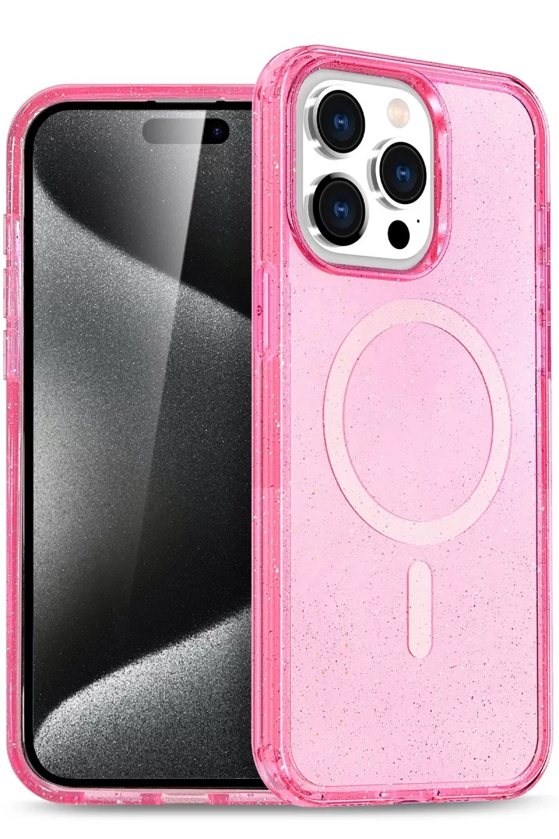 Newface Apple iPhone 14 Pro Max Kılıf Star Magsafe Kapak - Pembe