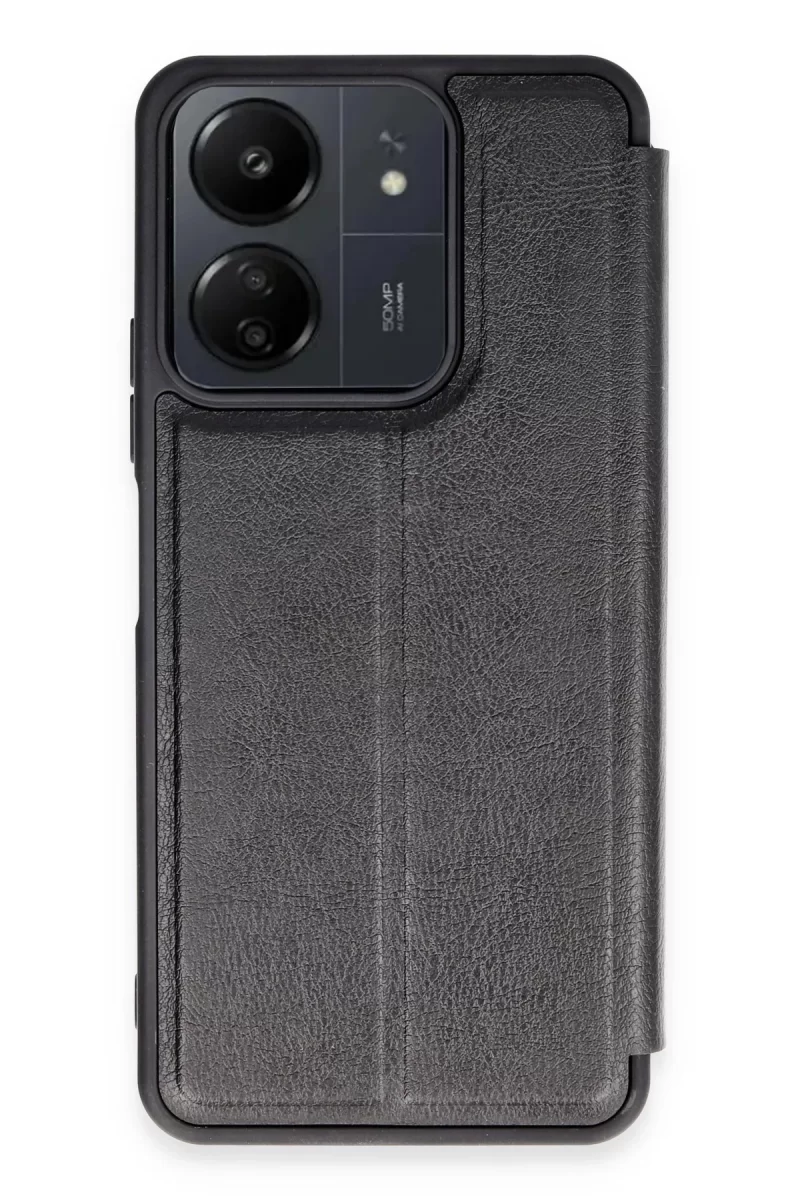 Newface Xiaomi Redmi 13C Kılıf Flip Cover - Siyah
