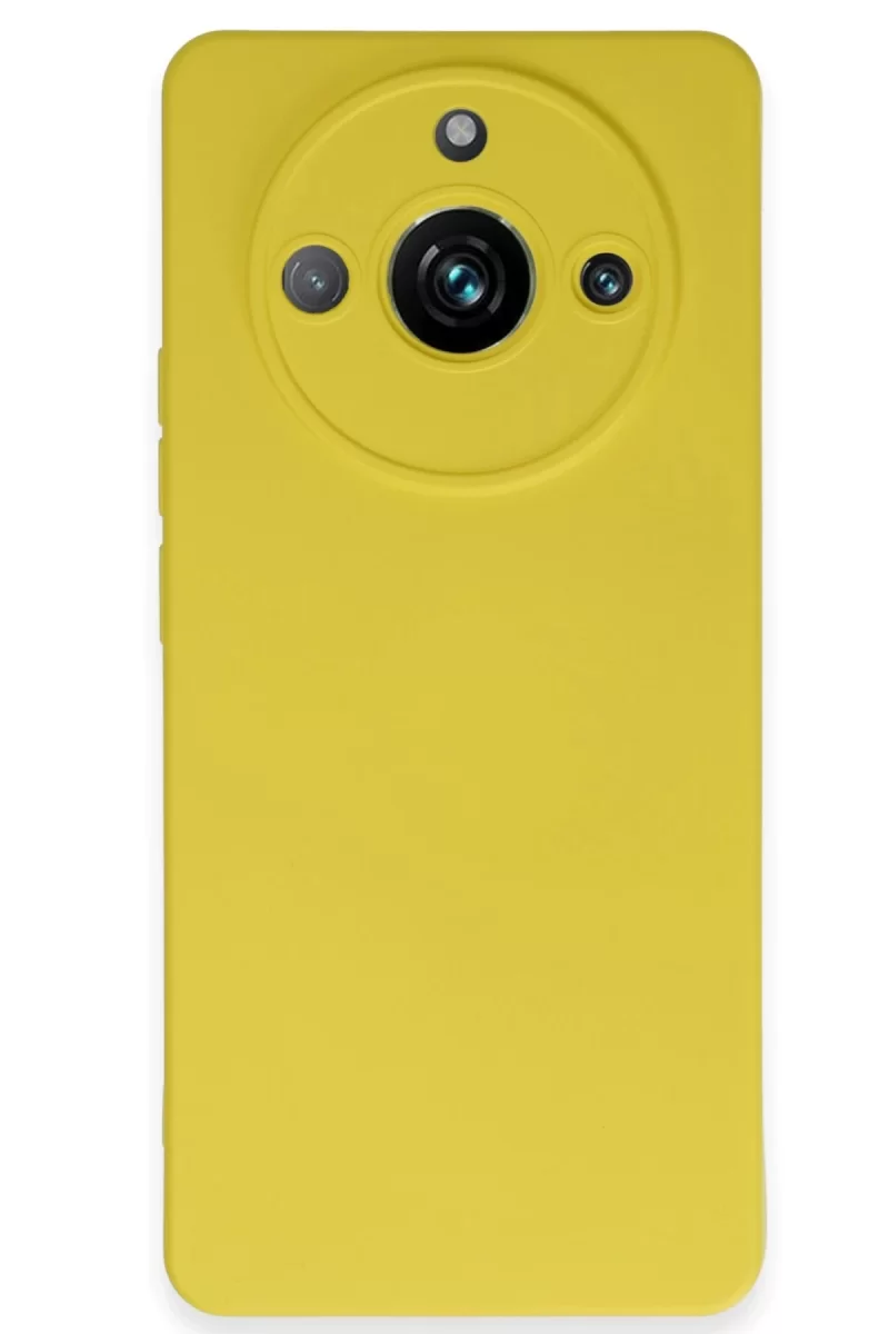Newface Realme 11 Pro Kılıf Nano içi Kadife Silikon - Sarı
