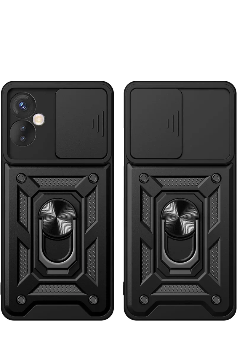 Newface İnfinix Hot 30 5G Kılıf Pars Lens Yüzüklü Silikon - Gold