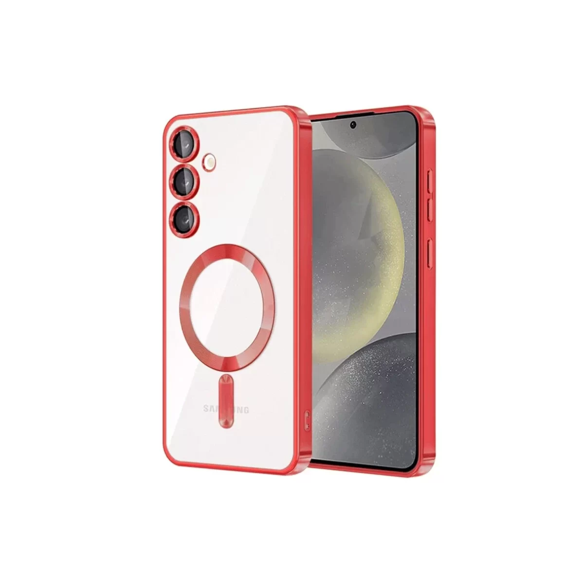 Newface Samsung Galaxy S24 Kılıf Kross Magneticsafe Kapak - Kırmızı