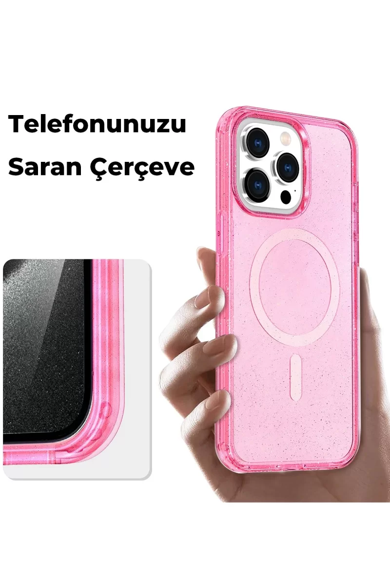 Newface Apple iPhone 15 Plus Kılıf Star Magsafe Kapak - Mor