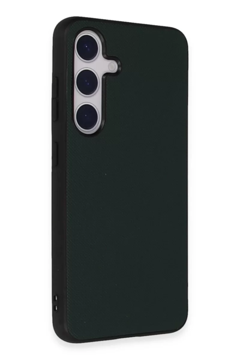 Newface Samsung Galaxy S24 Kılıf Taft Kapak - Koyu Yeşil