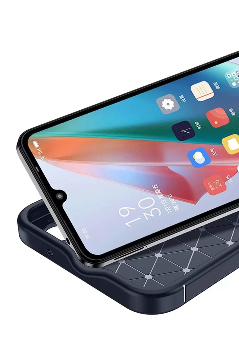 Newface Realme 12 Lite Kılıf Auto Focus Karbon Kapak - Lacivert