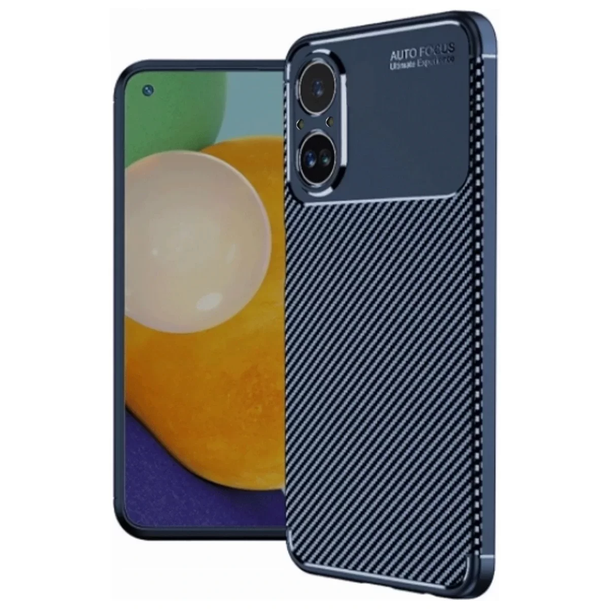 Newface Realme 12 Lite Kılıf Auto Focus Karbon Kapak - Lacivert
