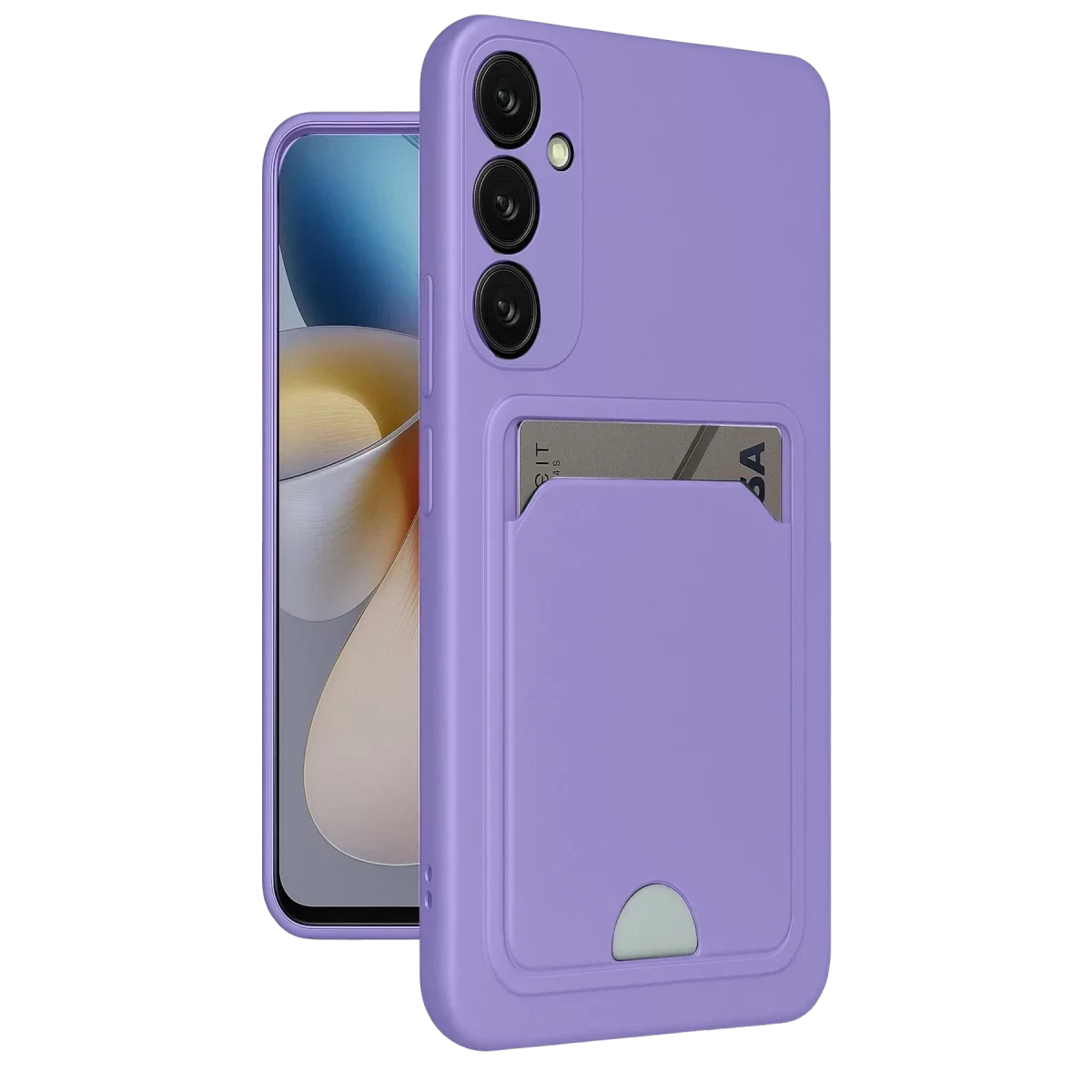 Newface Samsung Galaxy A55 5G Kılıf Kelvin Kartvizitli Silikon - Lila