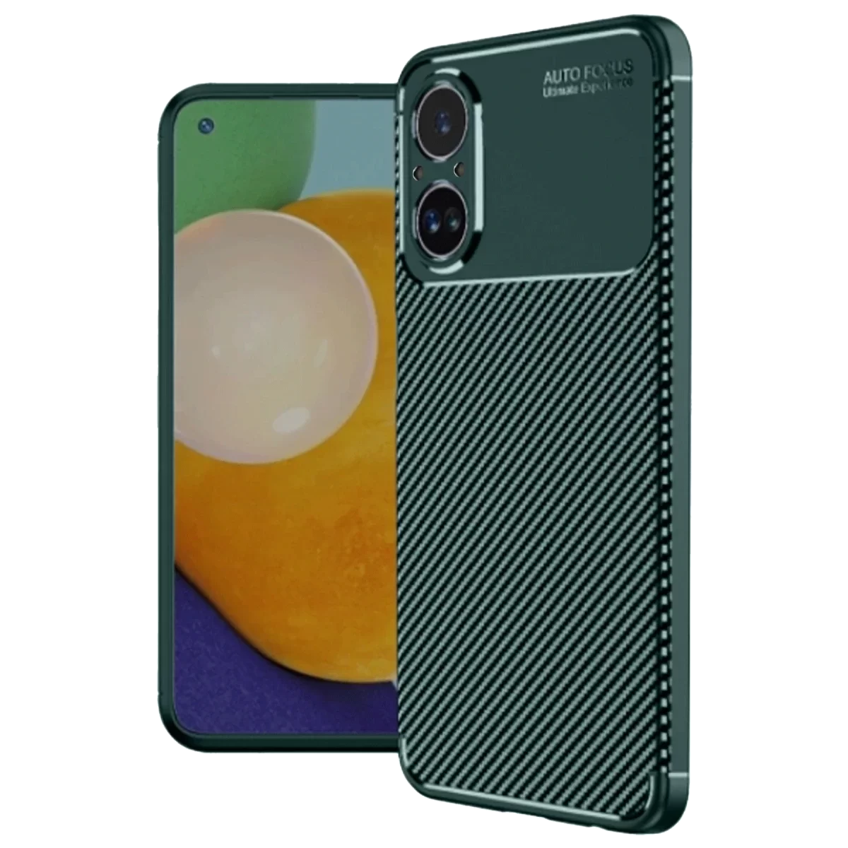 Newface Realme 12 Lite Kılıf Auto Focus Karbon Kapak - Koyu Yeşil