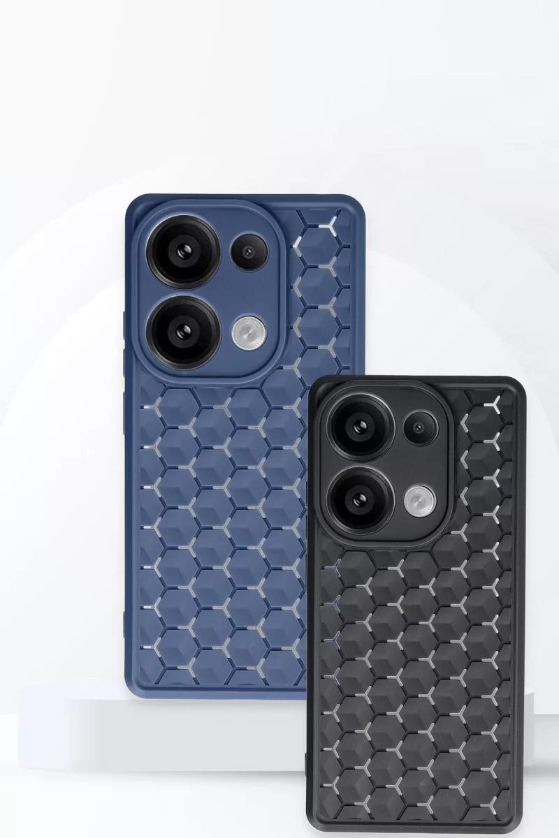 Newface Xiaomi Redmi Note 13 Pro 4G Kılıf Petek Silikon Kapak - Koyu Yeşil