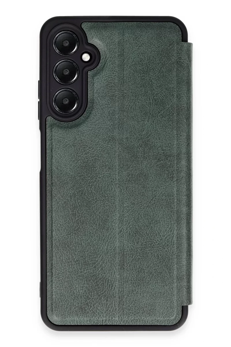 Newface Samsung Galaxy A15 4G Kılıf Flip Cover - Koyu Yeşil