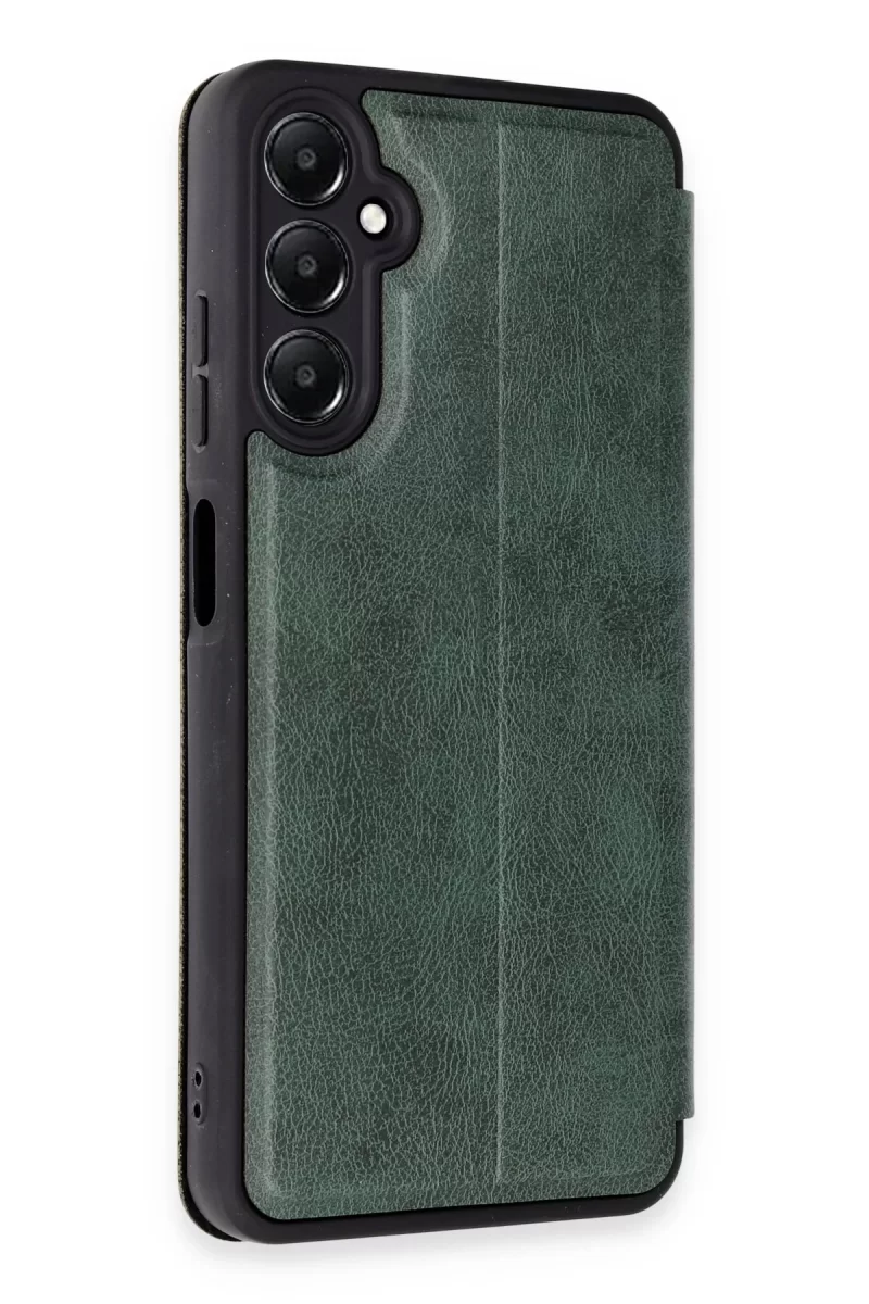 Newface Samsung Galaxy A15 4G Kılıf Flip Cover - Koyu Yeşil