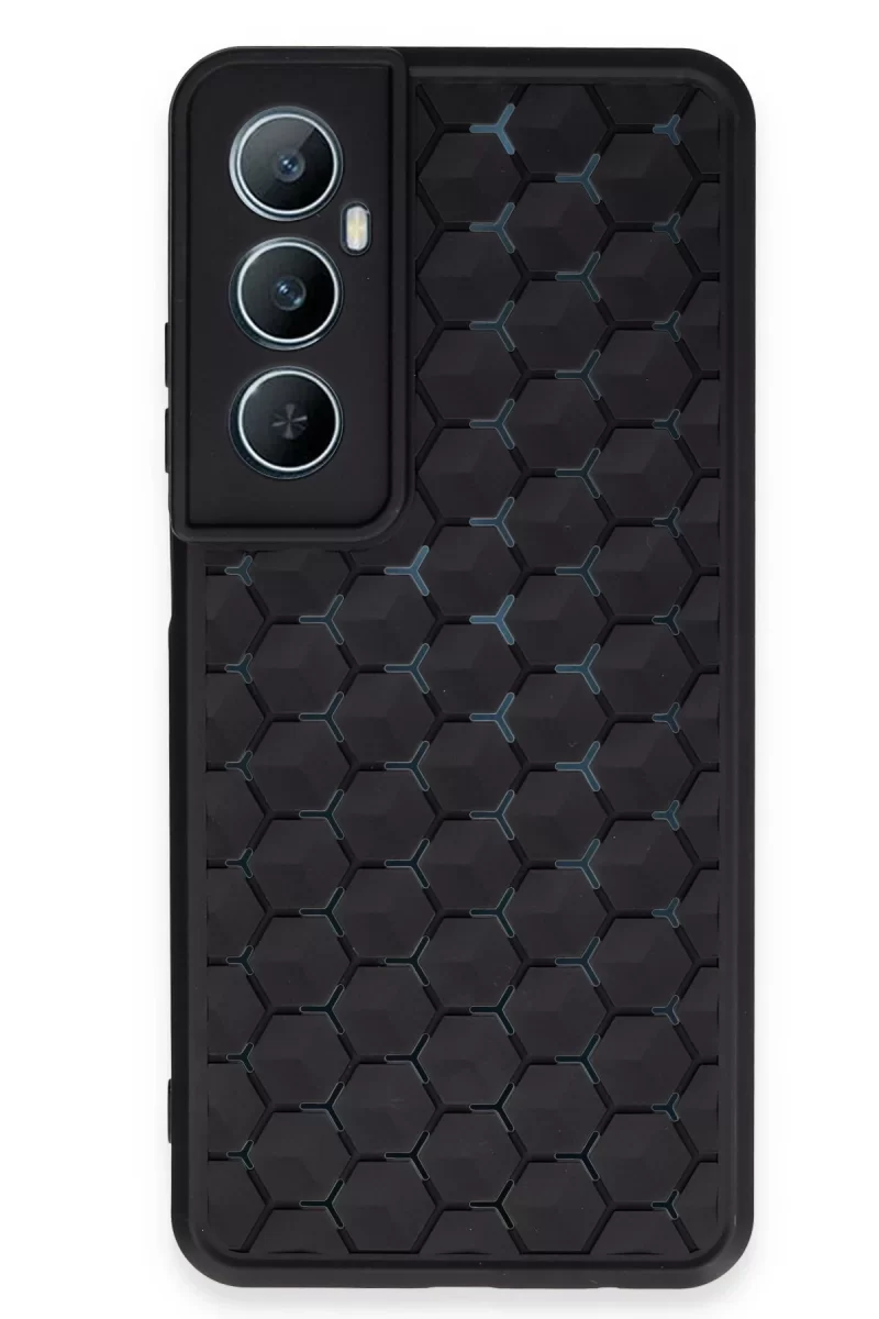 Newface Realme C65 Kılıf Petek Silikon Kapak - Siyah