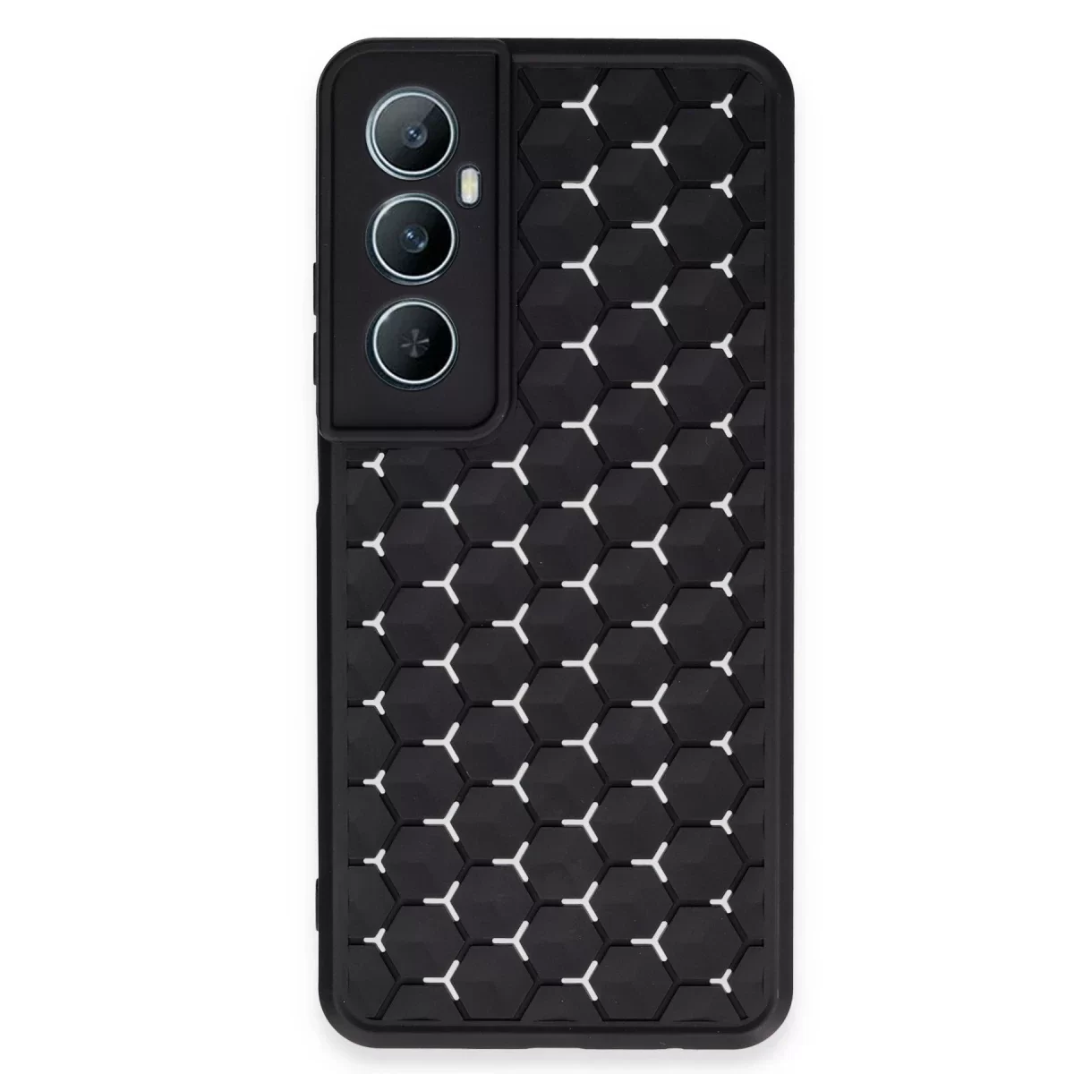 Newface Realme C65 Kılıf Petek Silikon Kapak - Siyah