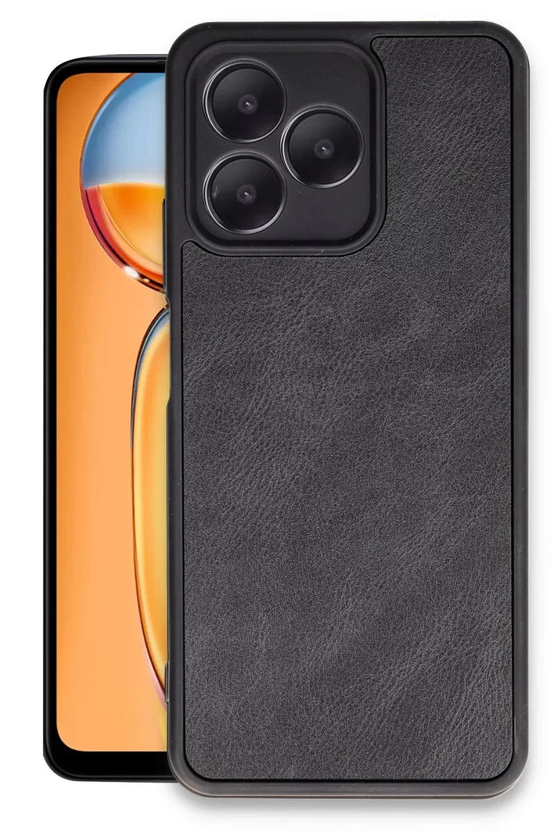 Newface Realme Note 50 4G Kılıf Aras Deri Kapak - Siyah