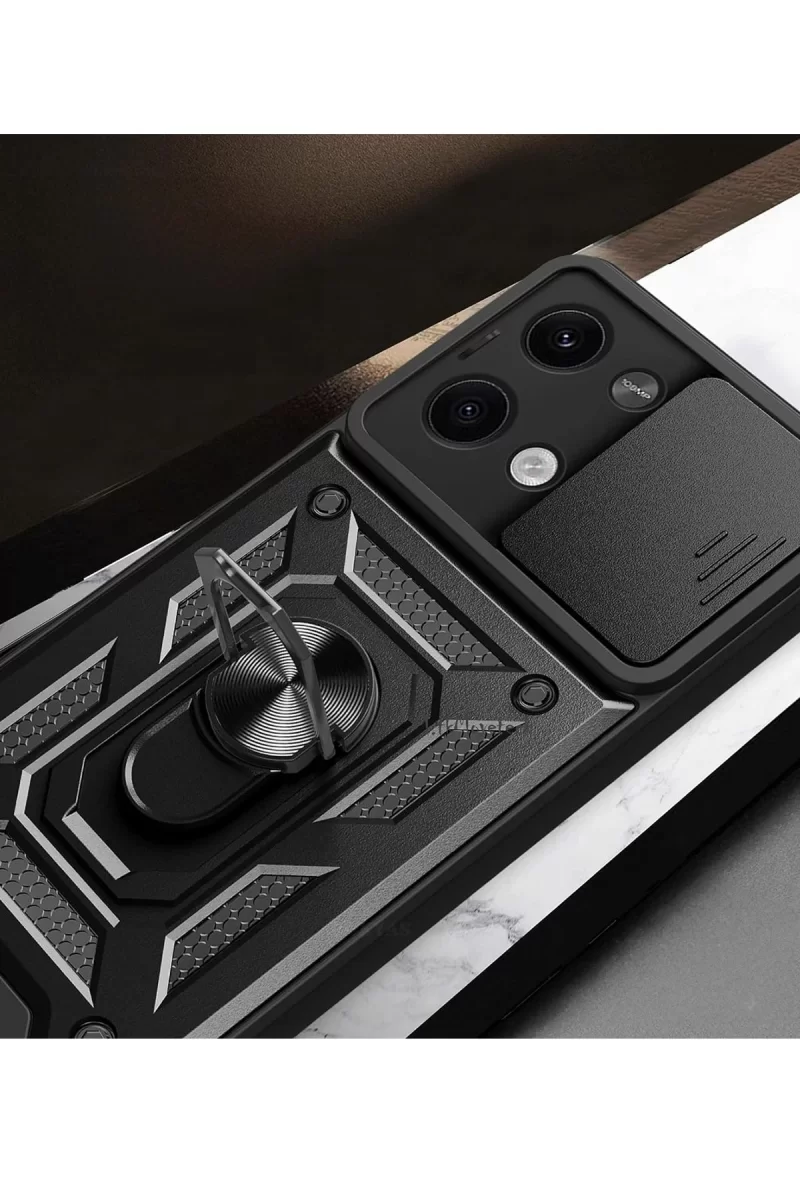 Newface Xiaomi Poco X6 Kılıf Pars Lens Yüzüklü Silikon - Yeşil