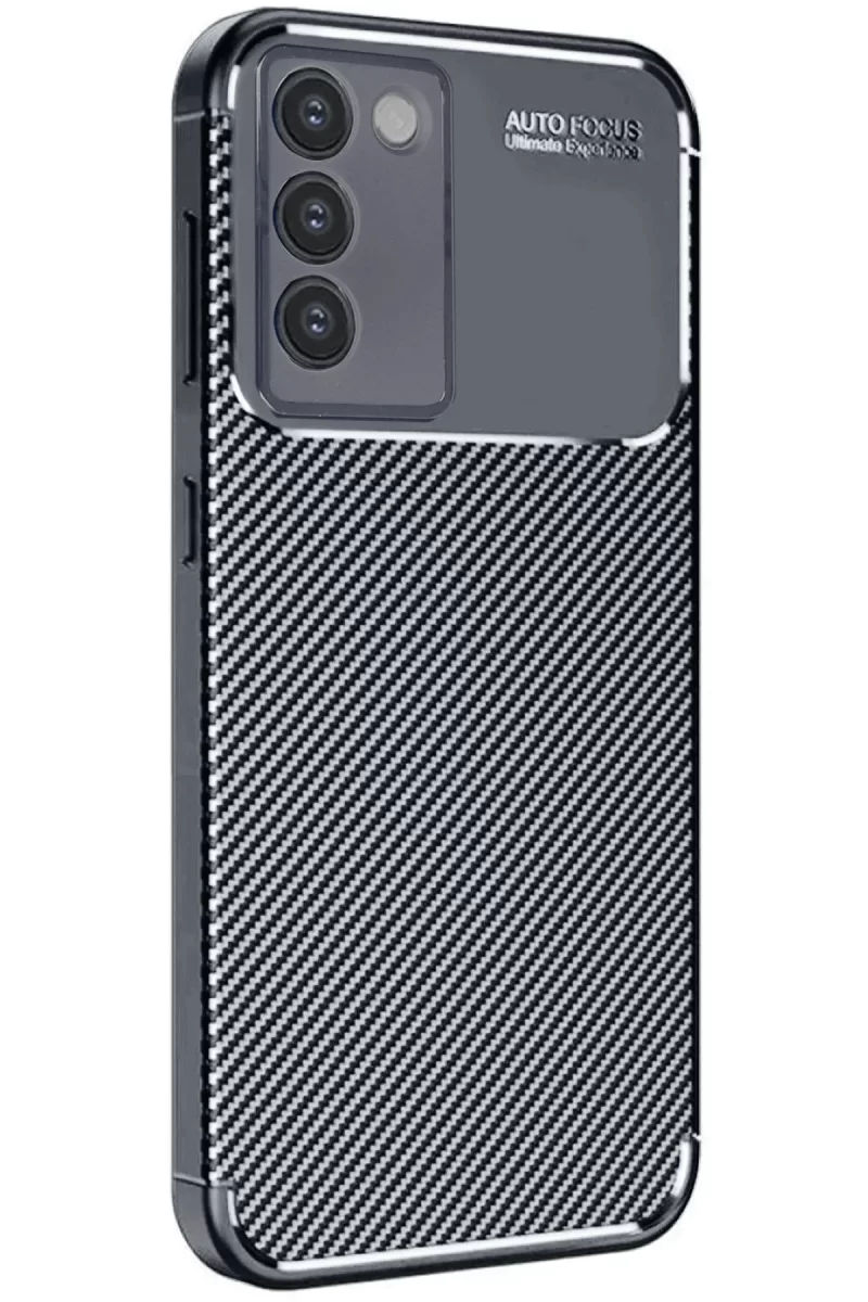 Newface Vivo V30 Lite 4G Kılıf Auto Focus Karbon Kapak - Siyah