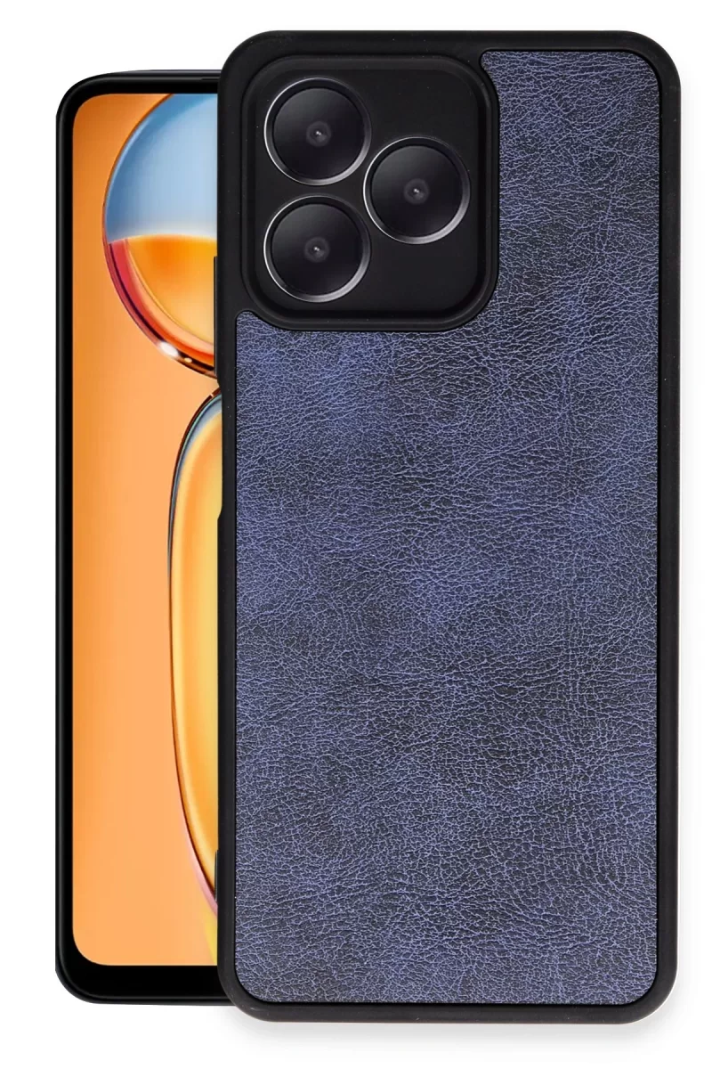 Newface Realme Note 50 4G Kılıf Aras Deri Kapak - Lacivert
