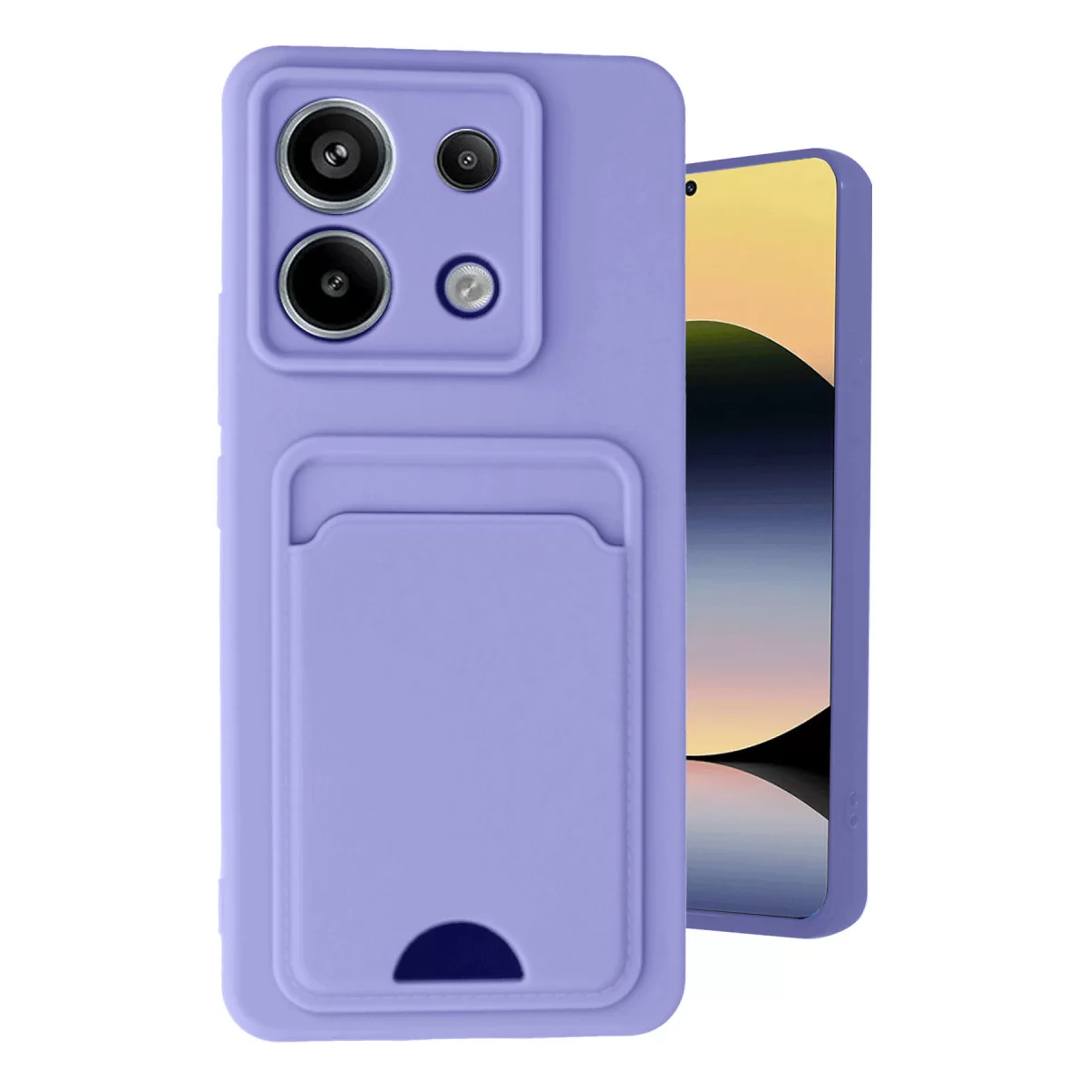 Newface Xiaomi Redmi Note 13 Pro 5G Kılıf Kelvin Kartvizitli Silikon - Lila