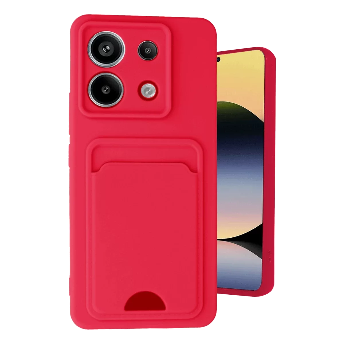 Newface Xiaomi Redmi Note 13 Pro 5G Kılıf Kelvin Kartvizitli Silikon - Kırmızı