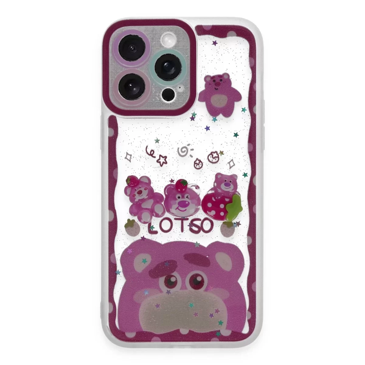 Newface Apple iPhone 14 Pro Kılıf Sweet Desenli Silikon Kapak - Pembe