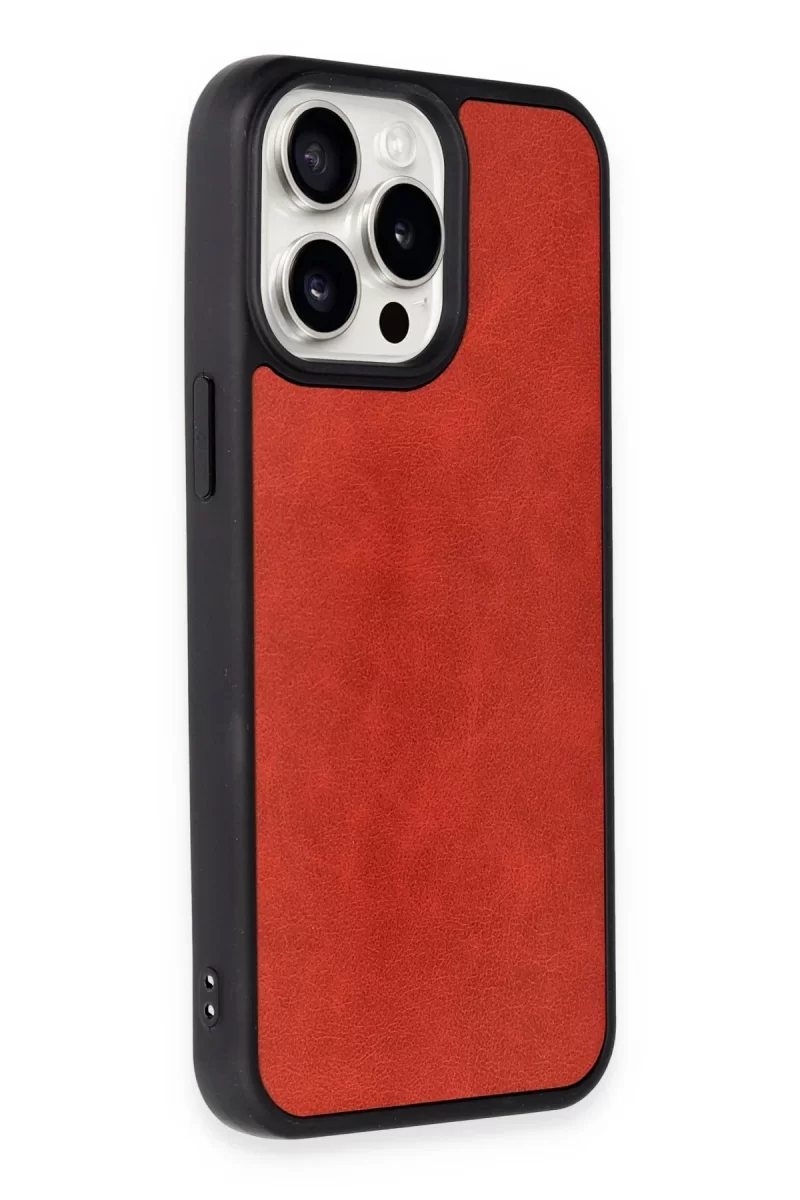 Newface Apple iPhone 14 Pro Kılıf Aras Deri Kapak - Kırmızı
