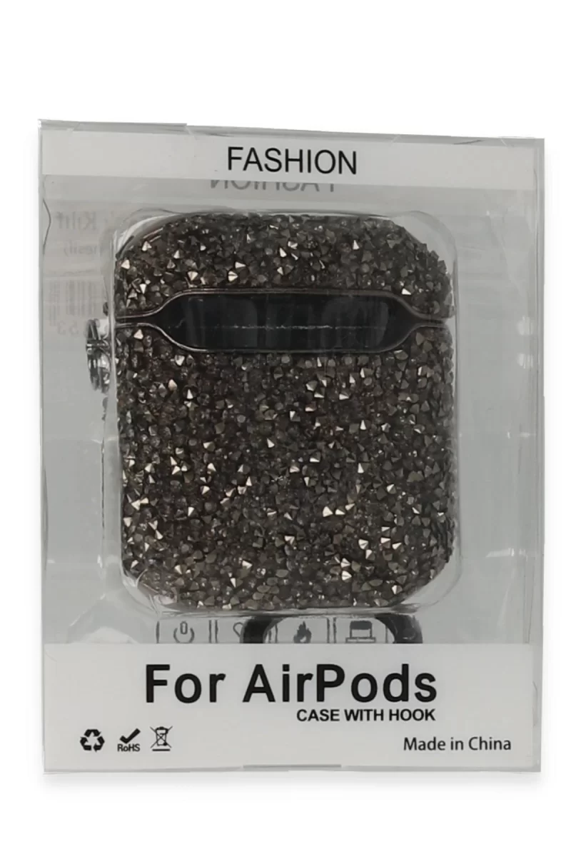 Newface Apple Airpods 2 (2.nesil) Mira Taşlı Kılıf - Siyah