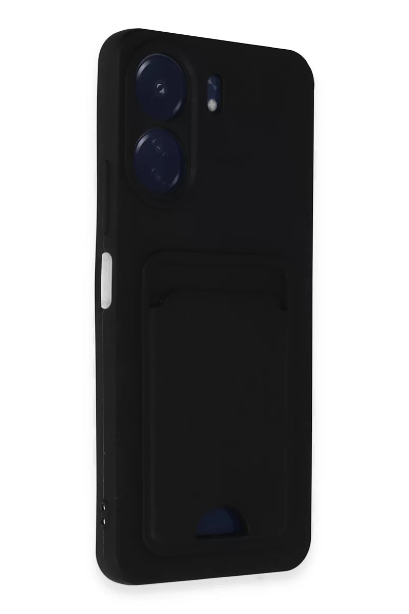 Newface Xiaomi Redmi 13C Kılıf Kelvin Kartvizitli Silikon - Siyah
