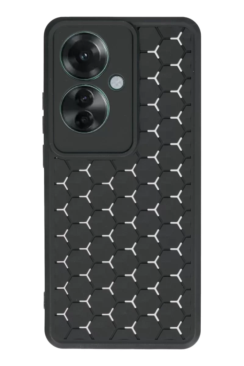 Newface Oppo Reno 11F Kılıf Petek Silikon Kapak - Siyah