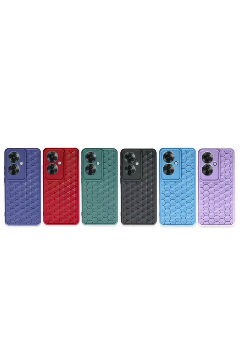 Newface Oppo Reno 11F Kılıf Petek Silikon Kapak - Koyu Yeşil