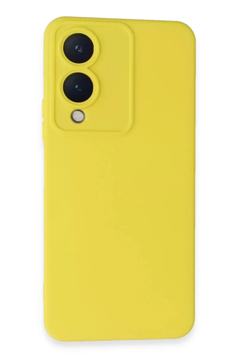 Newface Vivo Y17S Kılıf Nano içi Kadife Silikon - Sarı