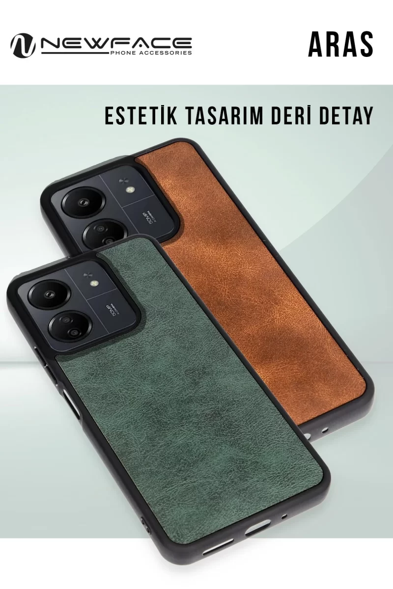 Newface Apple iPhone 14 Pro Max Kılıf Aras Deri Kapak - Kırmızı
