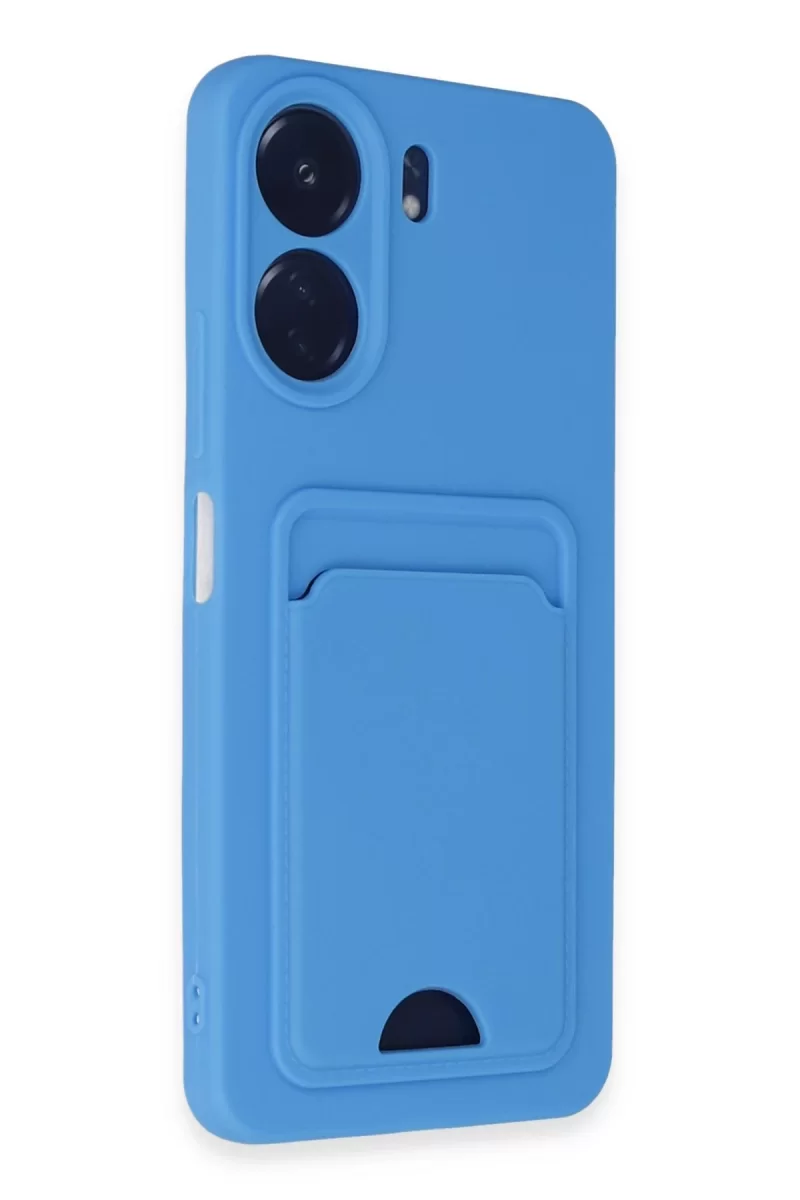 Newface Xiaomi Redmi 13C Kılıf Kelvin Kartvizitli Silikon - Mavi