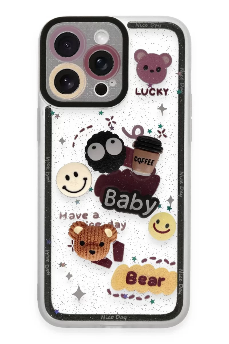 Newface Apple iPhone 14 Pro Max Kılıf Sweet Desenli Silikon Kapak - Sarı
