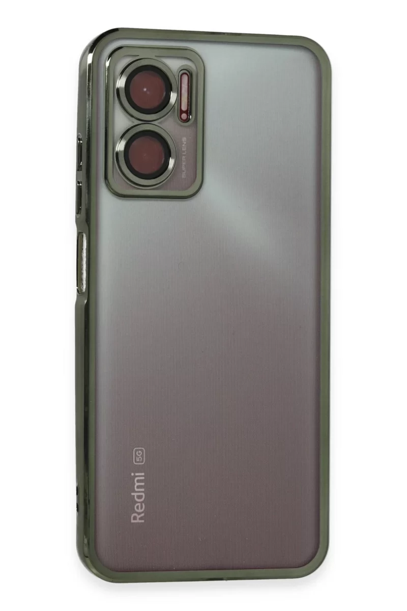 Newface Xiaomi Redmi Note 11E Kılıf Razer Lensli Silikon - Yeşil