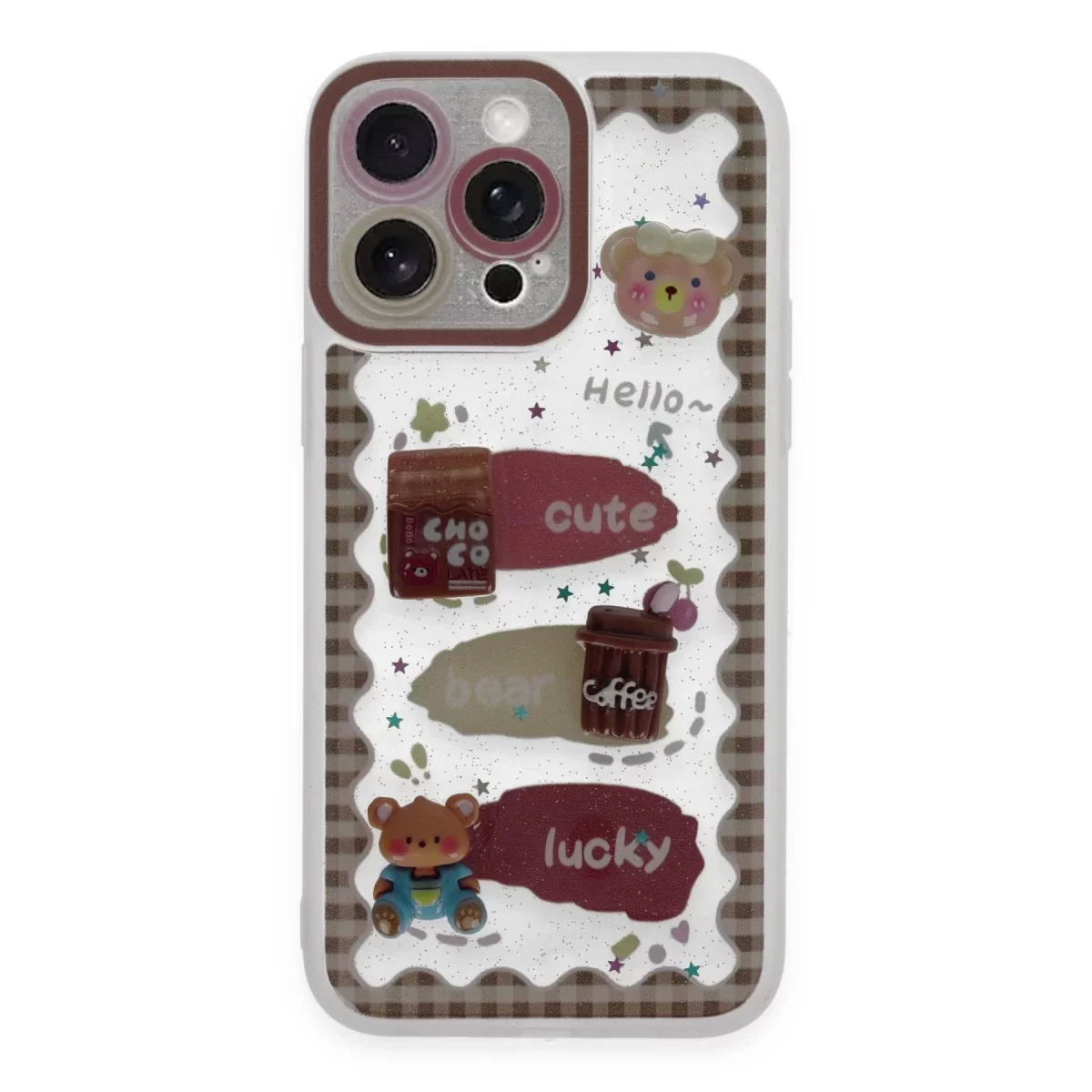 Newface Apple iPhone 14 Pro Max Kılıf Sweet Desenli Silikon Kapak - Şeffaf