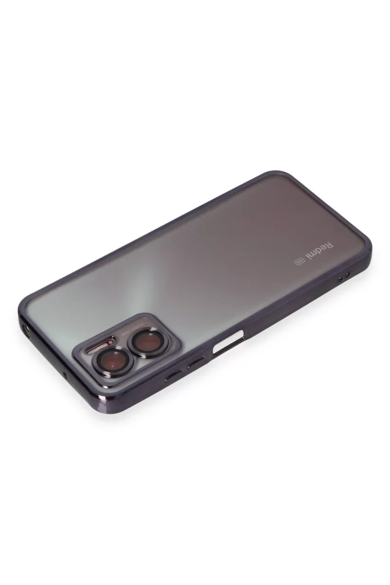 Newface Xiaomi Redmi Note 11E Kılıf Razer Lensli Silikon - Mor