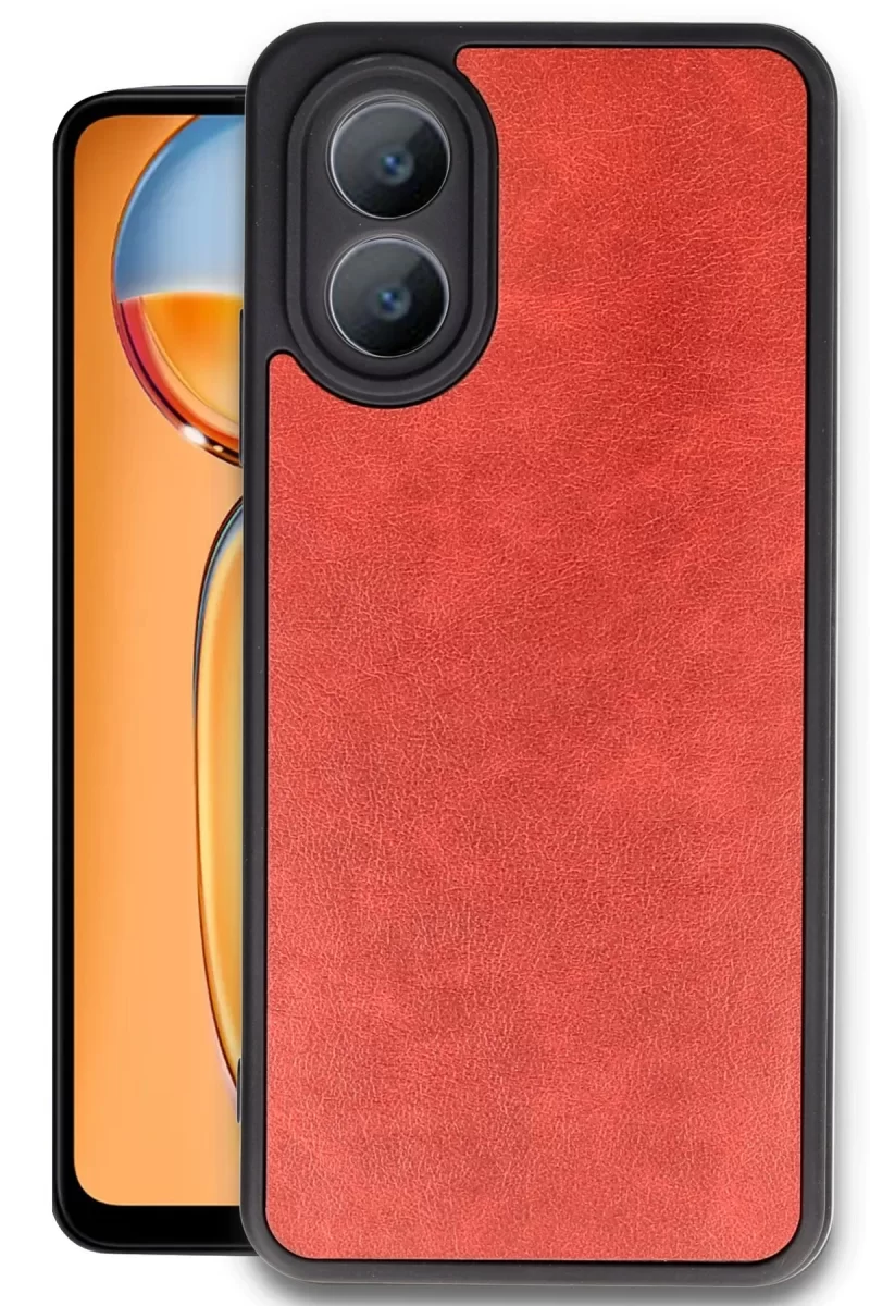 Newface Oppo A38 Kılıf Aras Deri Kapak - Kırmızı