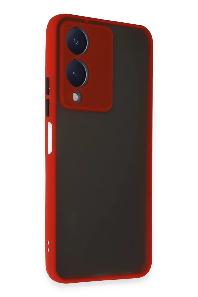 Newface Vivo Y17S Kılıf Montreal Silikon Kapak - Kırmızı