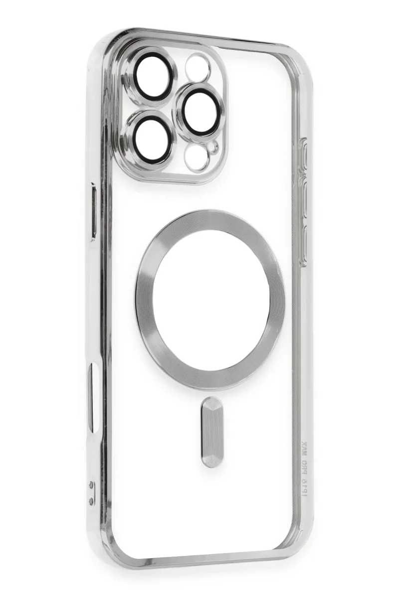 Newface Apple iPhone 16 Pro Kılıf Kross Magneticsafe Kapak - Gümüş