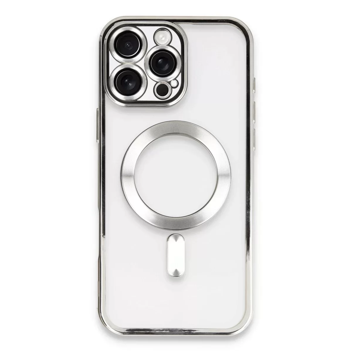 Newface Apple iPhone 16 Pro Kılıf Kross Magneticsafe Kapak - Gümüş