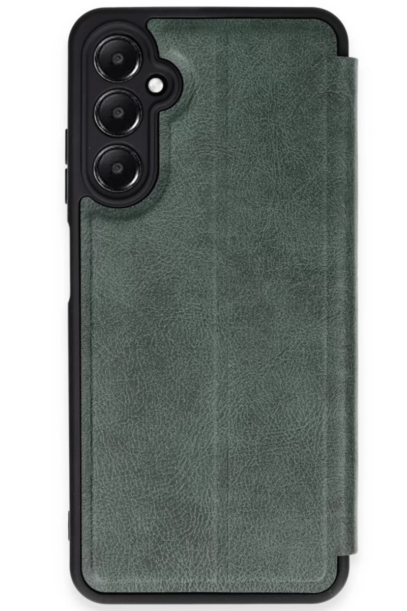 Newface Samsung Galaxy A35 5G Kılıf Flip Cover - Koyu Yeşil
