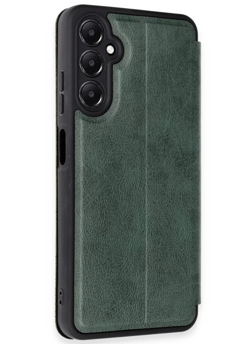 Newface Samsung Galaxy A35 5G Kılıf Flip Cover - Koyu Yeşil