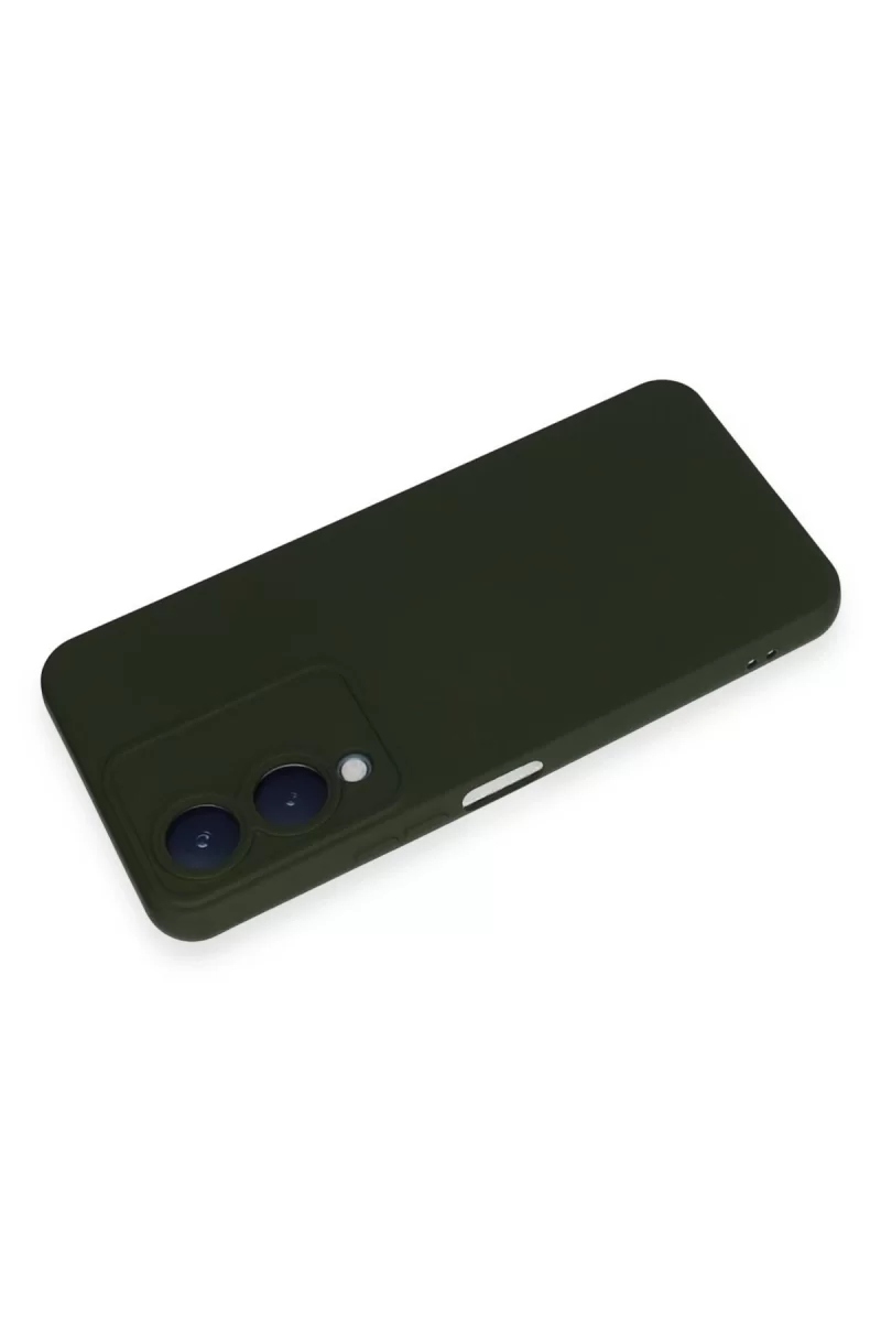 Newface Vivo Y17S Kılıf Nano içi Kadife Silikon - Koyu Yeşil