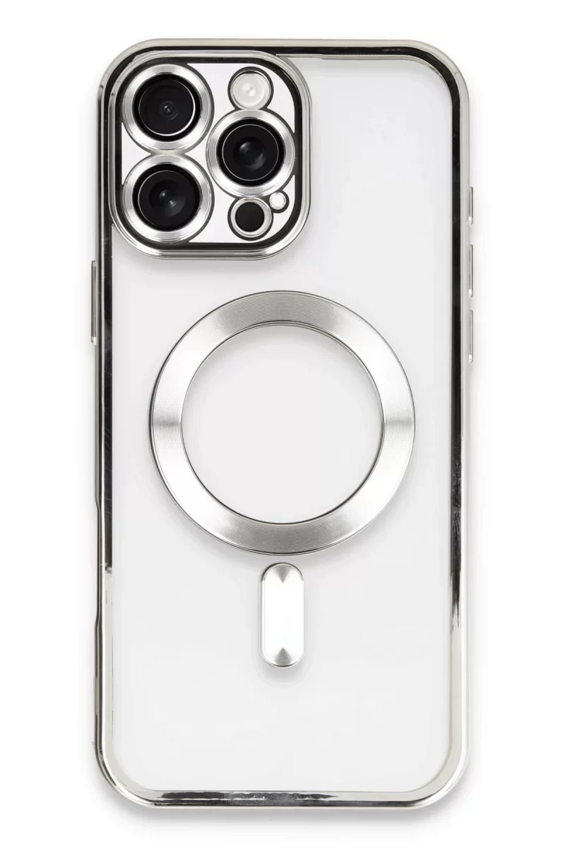 Newface Apple iPhone 16 Pro Max Kılıf Kross Magneticsafe Kapak - Gümüş