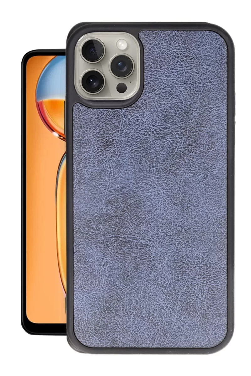 Newface Apple iPhone 15 Pro Kılıf Aras Deri Kapak - Lacivert