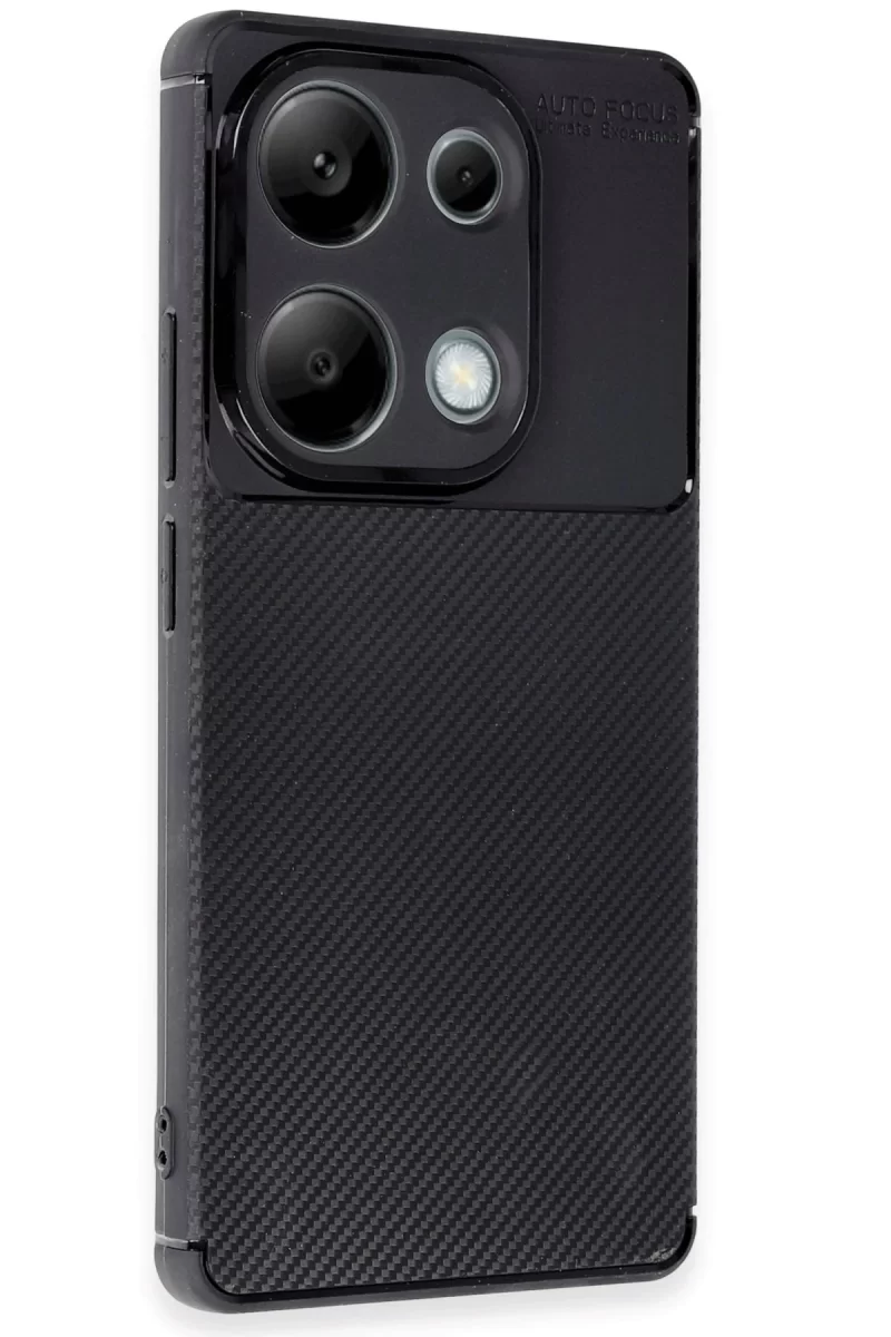 Newface Xiaomi Redmi Note 13 Pro 4G Kılıf Auto Focus Karbon Kapak - Siyah