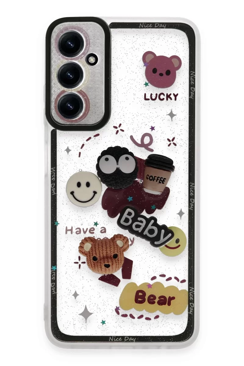 Newface Samsung Galaxy A15 4G Kılıf Sweet Desenli Silikon Kapak - Sarı