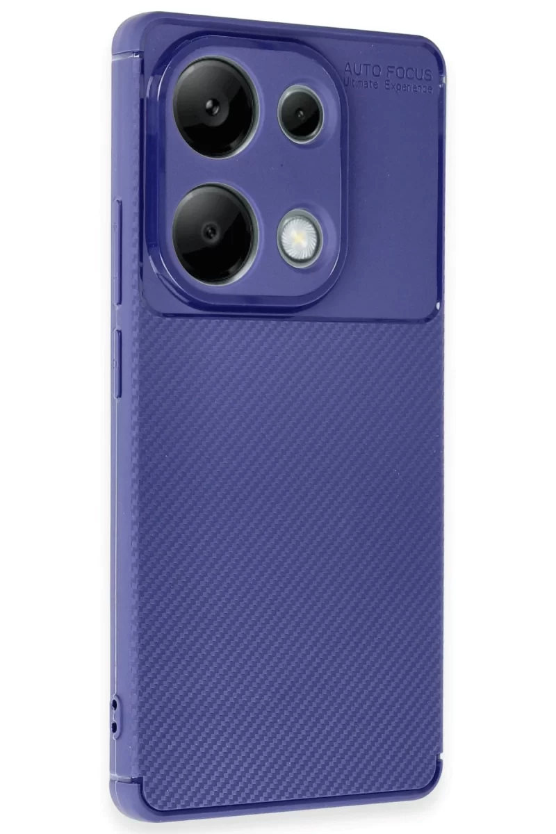 Newface Xiaomi Redmi Note 13 Pro 4G Kılıf Auto Focus Karbon Kapak - Lacivert