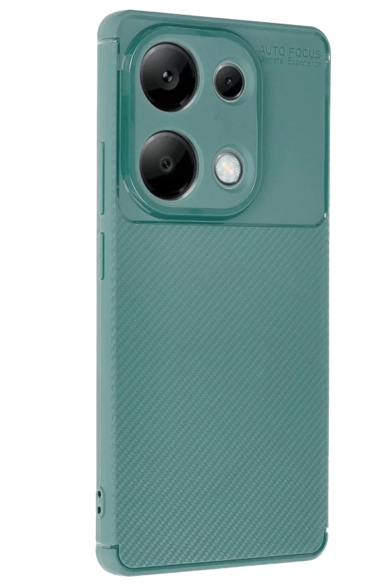 Newface Xiaomi Redmi Note 13 Pro 4G Kılıf Auto Focus Karbon Kapak - Koyu Yeşil