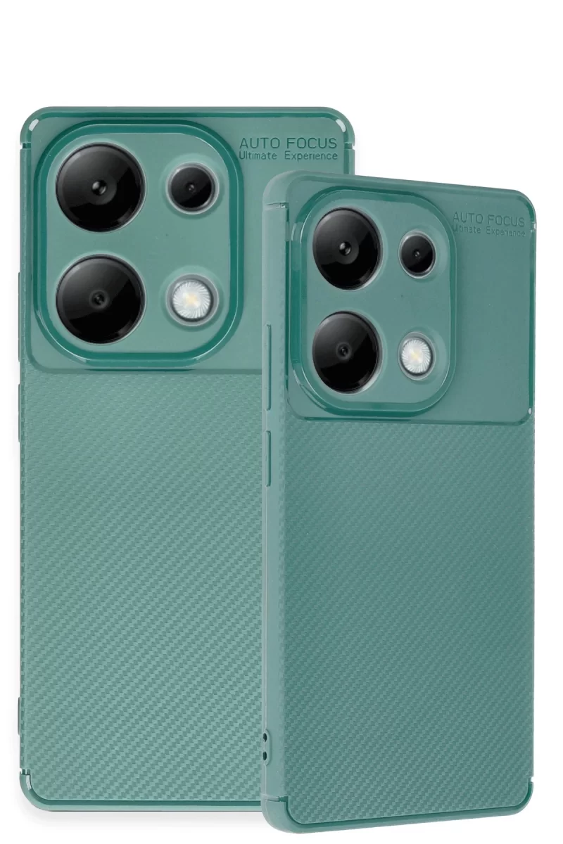 Newface Xiaomi Redmi Note 13 Pro 4G Kılıf Auto Focus Karbon Kapak - Koyu Yeşil