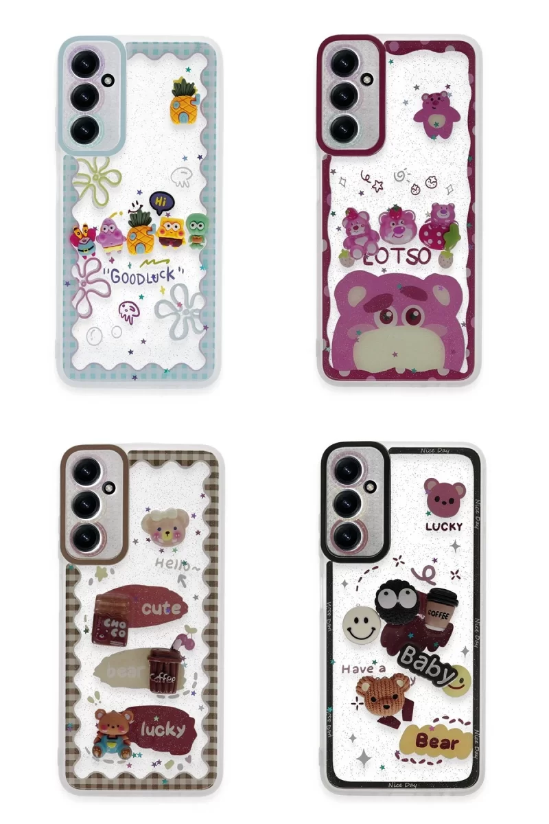 Newface Samsung Galaxy A25 5G Kılıf Sweet Desenli Silikon Kapak - Pembe